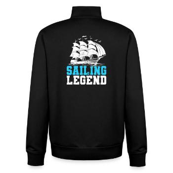 Sailing Legend Sailor Sail Captain - Unisex Organic Zip Sweatshirt von Stanley/Stella - Schwarz - Hinten - AI Model Male 185 light (185cm)