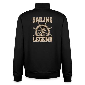 Sailing Legend Captain Sail Sailor - Unisex Organic Zip Sweatshirt von Stanley/Stella - Schwarz - Hinten - AI Model Male 185 light (185cm)