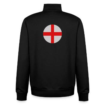 Drapeau rond anglais - Sweat zippé unisexe en coton bio Stanley/Stella - noir - Dos - AI Model Male 185 light (185cm)