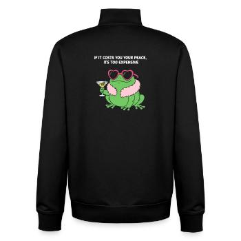 Friedlicher Frosch-Martini - Unisex Organic Zip Sweatshirt von Stanley/Stella - Schwarz - Hinten - AI Model Male 185 light (185cm)