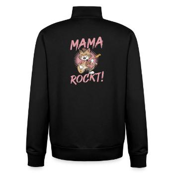 Maman Chat Maman Rocker Cool - Sweat zippé unisexe en coton bio Stanley/Stella - noir - Dos - AI Model Male 185 light (185cm)