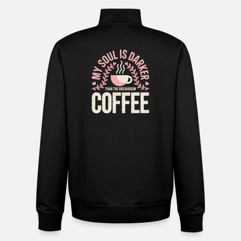 Dark Roast Soul Coffee - Unisex Organic Zip Sweatshirt by Stanley/Stella - black