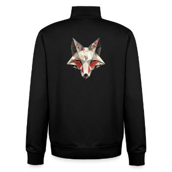 Japanese Kitsune Fox Mask Yokai Inari Origami - Unisex Organic Zip Sweatshirt by Stanley/Stella - black - Back - AI Model Male 185 light (185cm)