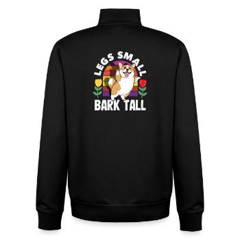 Kurze Beine, Große Einstellung, Corgi - Unisex Organic Zip Sweatshirt von Stanley/Stella - Schwarz - Hinten - AI Model Male 185 light (185cm)