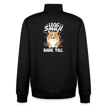 Kurze Beine, Große Einstellung, Corgi - Unisex Organic Zip Sweatshirt von Stanley/Stella - Schwarz - Hinten - AI Model Male 185 light (185cm)