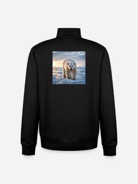 Arktisk isbjörn på is - Unisex Organic Zip Sweatshirt by Stanley/Stella - black