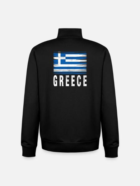 Brushstroke Flag Greece - Unisex Organic Zip Sweatshirt by Stanley/Stella - black