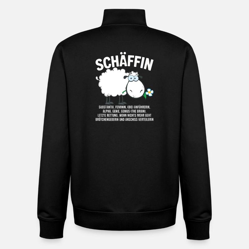 Schäffin - Alpha Schaf mit Sonnenbrille - Unisex Organic Zip Sweatshirt von Stanley/Stella - Schwarz
