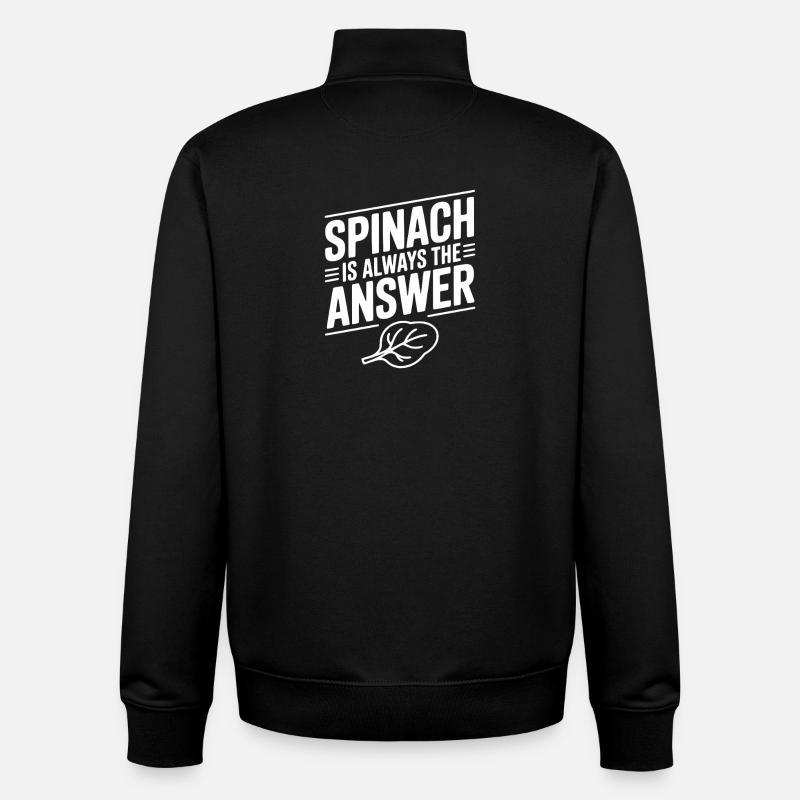 Spinach is Always The Answer - Unisex Organic Zip Sweatshirt by Stanley/Stella - black