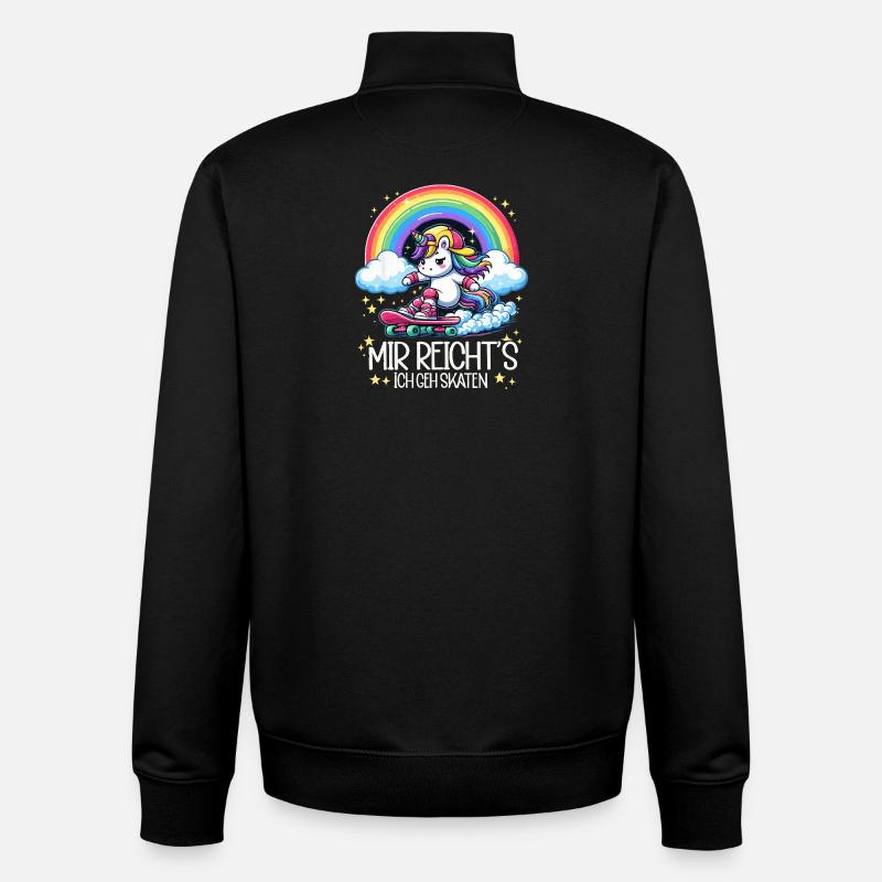 Skate Einhorn - Unisex Organic Zip Sweatshirt von Stanley/Stella - Schwarz