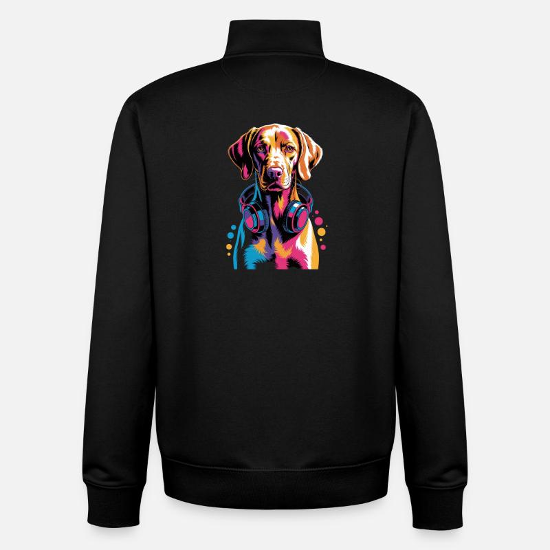 Viszla - Sweat zippé unisexe en coton bio Stanley/Stella - noir