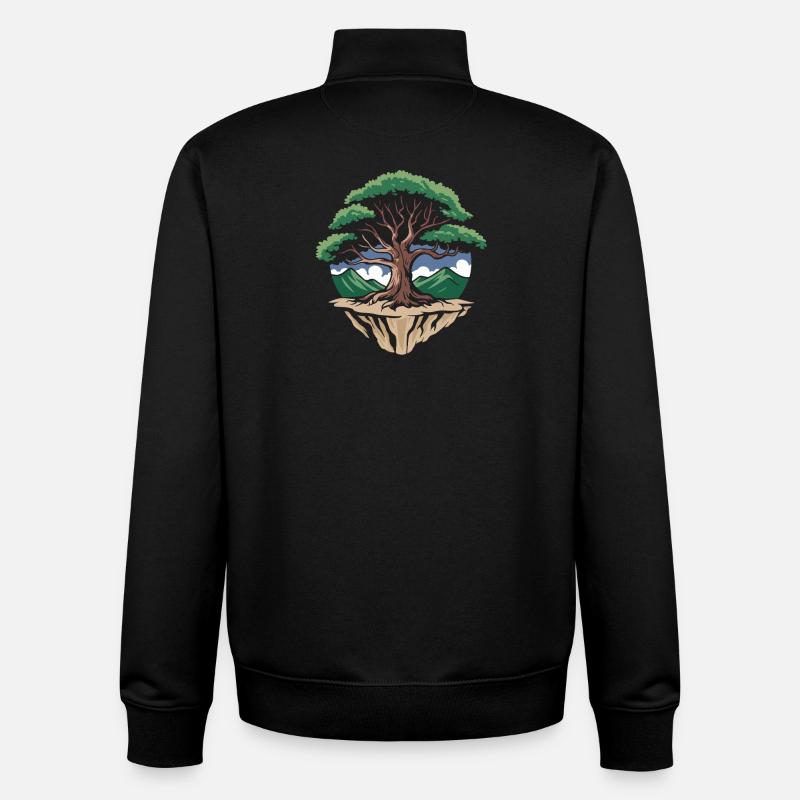 Bauminsel Kreislandschaft - Unisex Organic Zip Sweatshirt von Stanley/Stella - Schwarz