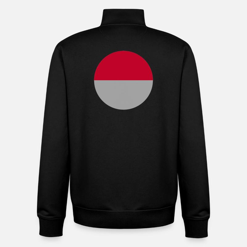Drapeau indonésien - Sweat zippé unisexe en coton bio Stanley/Stella - noir