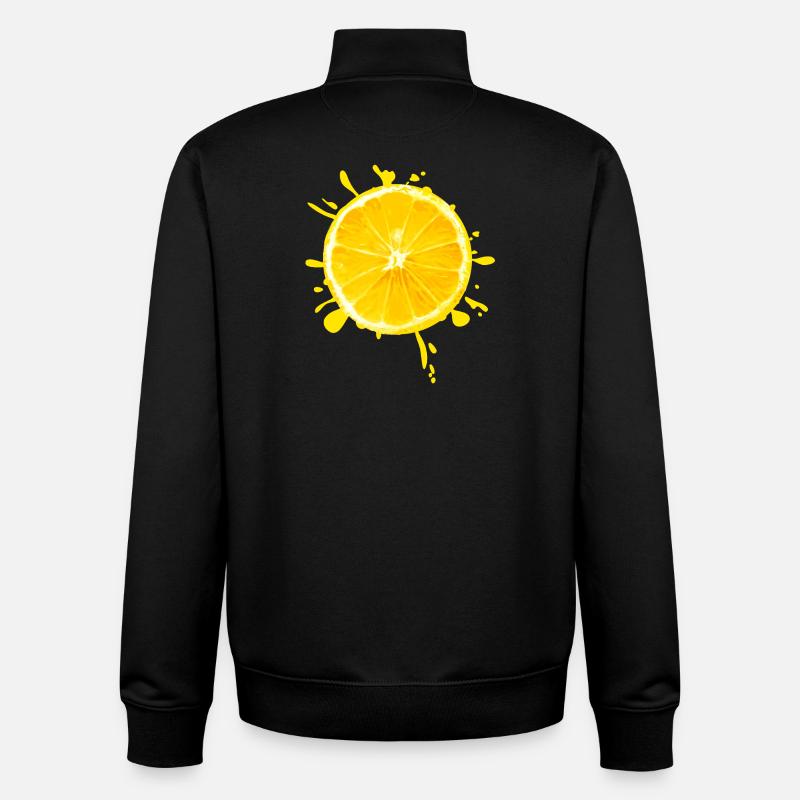 Zitrus-Splash Gelb - Unisex Organic Zip Sweatshirt von Stanley/Stella - Schwarz