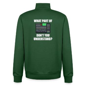 What part of Tontechniker Toningenieur - Unisex Organic Zip Sweatshirt by Stanley/Stella - bottle green - Back - AI Model Male 185 dark (185cm)