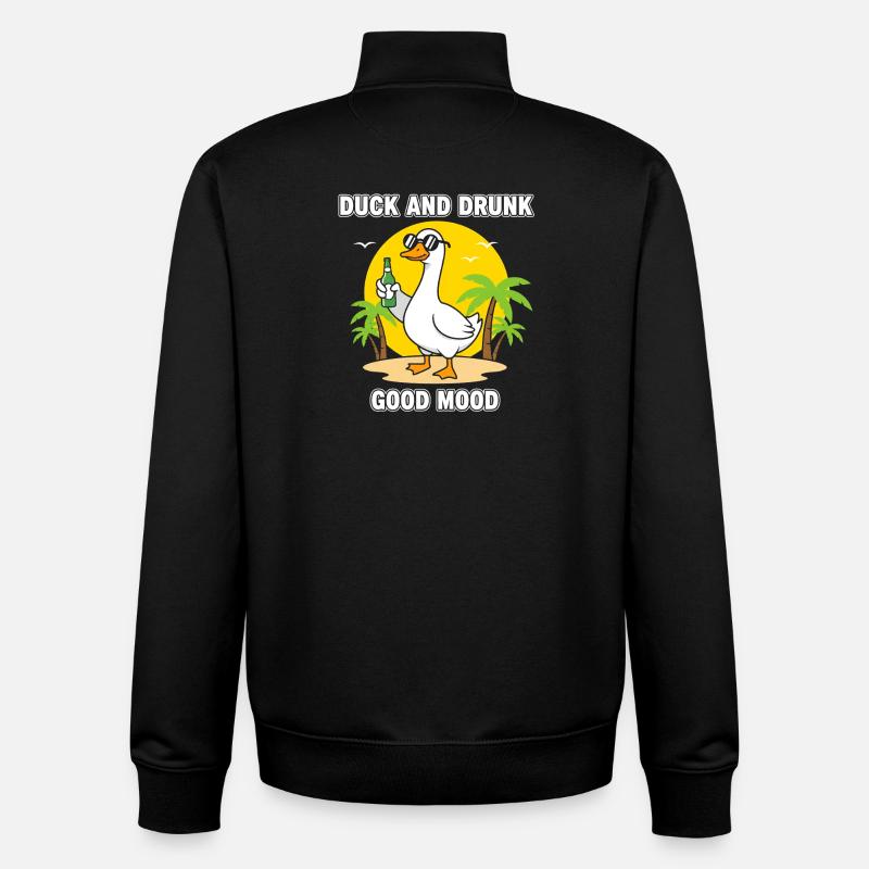 Duck et Ivresse - Sweat zippé unisexe en coton bio Stanley/Stella - noir