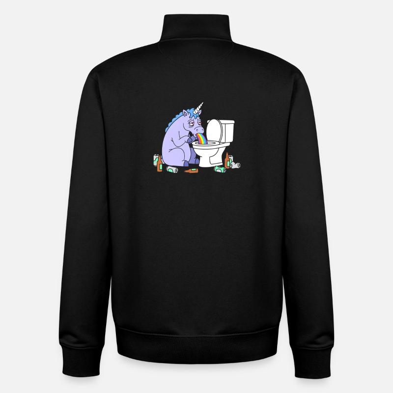 Klo Regenbogen Einhorn - Unisex Organic Zip Sweatshirt von Stanley/Stella - Schwarz