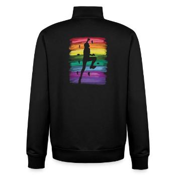 Boulderer Boulder Bouldering - Unisex Organic Zip Sweatshirt by Stanley/Stella - black - Back - AI Model Male 185 light (185cm)