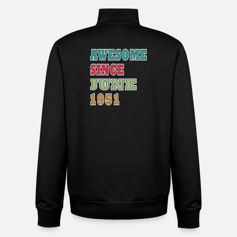 Retro 1951 June Layout - Unisex Organic Zip Sweatshirt by Stanley/Stella - black