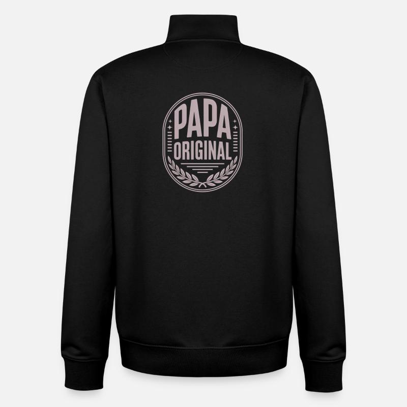 Original Father's Day Dad - Unisex Organic Zip Sweatshirt by Stanley/Stella - black