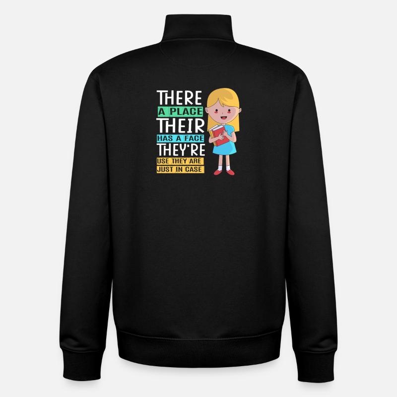 Grammaire Orthographe anglaise - Sweat zippé unisexe en coton bio Stanley/Stella - noir