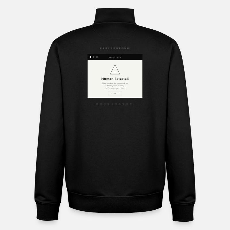 HUMAN DETECTED - Unisex Organic Zip Sweatshirt by Stanley/Stella - black