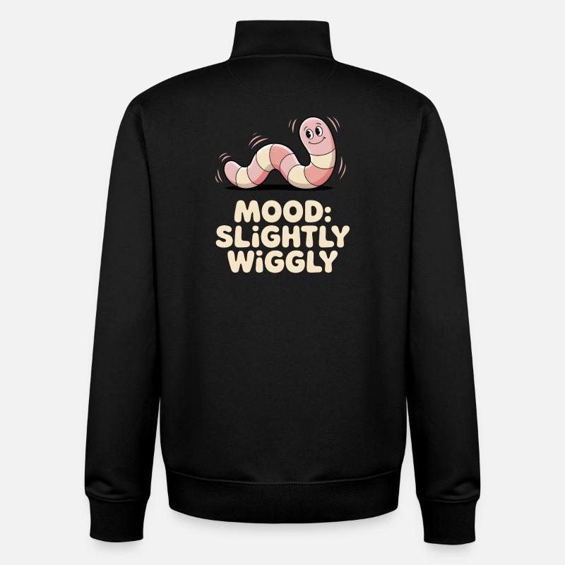 Slightly wobbly | Worm Mood - Unisex Organic Zip Sweatshirt by Stanley/Stella - black