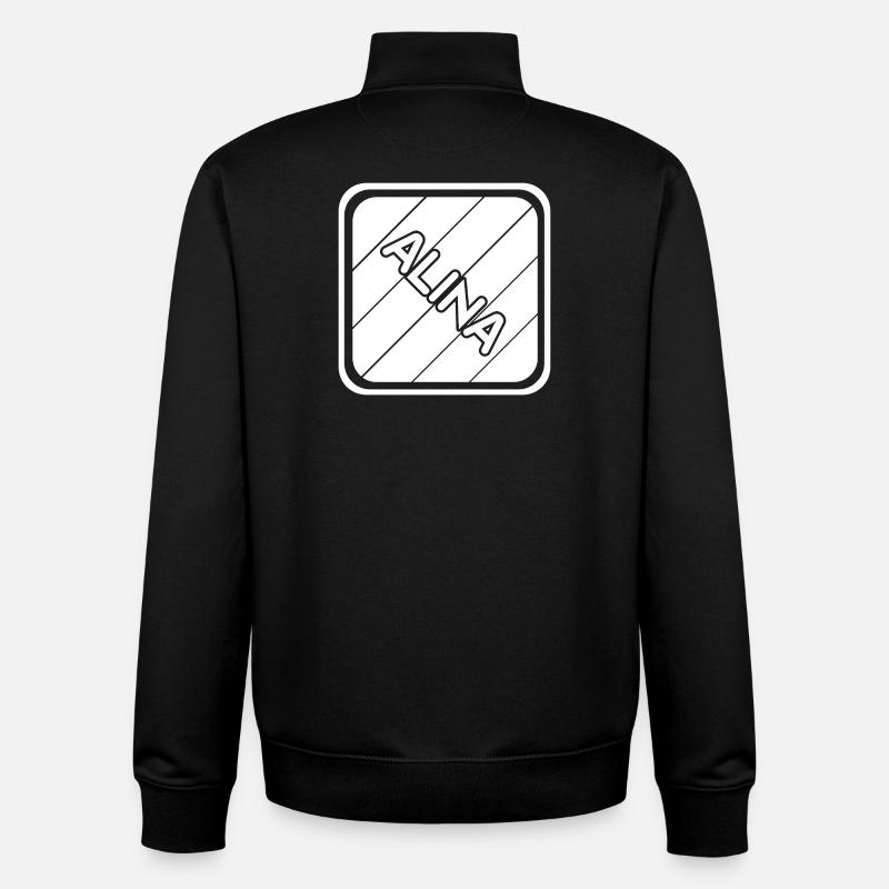 Cadeau pour Alina - Sweat zippé unisexe en coton bio Stanley/Stella - noir