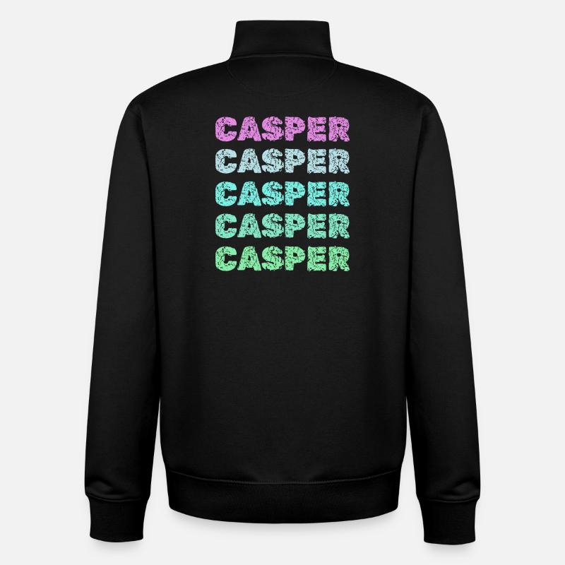 Casper comme nom - Sweat zippé unisexe en coton bio Stanley/Stella - noir