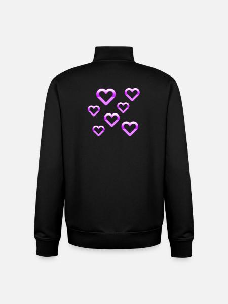 Hearts - Unisex Organic Zip Sweatshirt by Stanley/Stella - black
