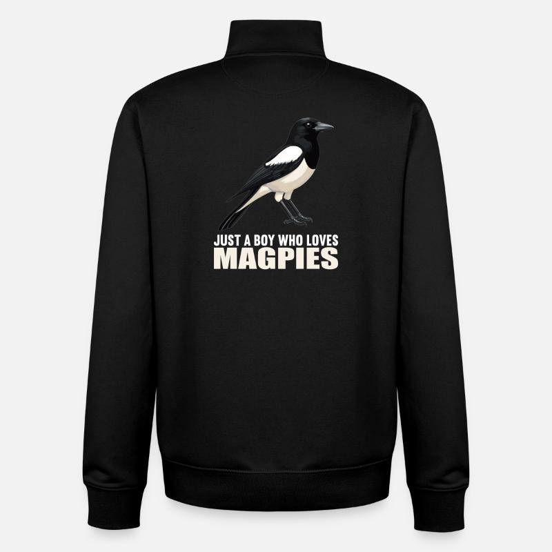 Magpies Magpie - Unisex Organic Zip Sweatshirt by Stanley/Stella - black