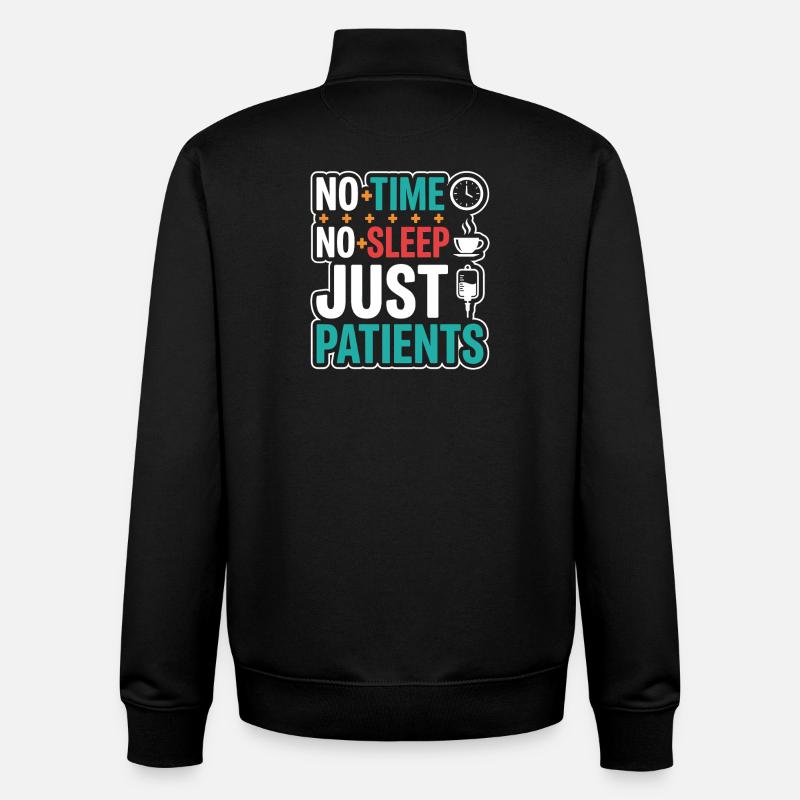 Infirmière de nuit, fatiguée - Sweat zippé unisexe en coton bio Stanley/Stella - noir