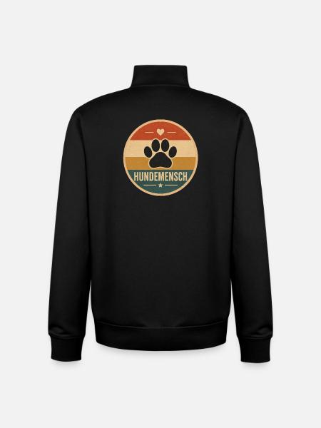 Hundemensch Retro - Unisex Organic Zip Sweatshirt von Stanley/Stella - Schwarz