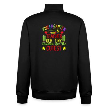 Pre K Teacher Tiny Humans Cutest Kindergarten - Unisex Organic Zip Sweatshirt von Stanley/Stella - Schwarz - Hinten - AI Model Male 185 light (185cm)