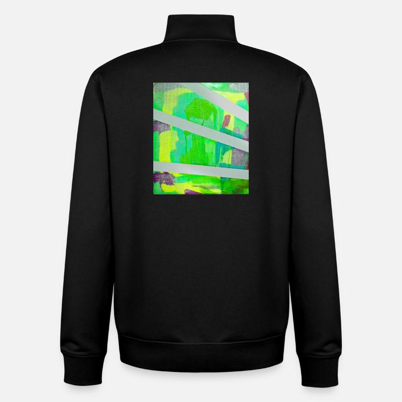 Neon Kaleido Abstrakt - Unisex Organic Zip Sweatshirt von Stanley/Stella - Schwarz