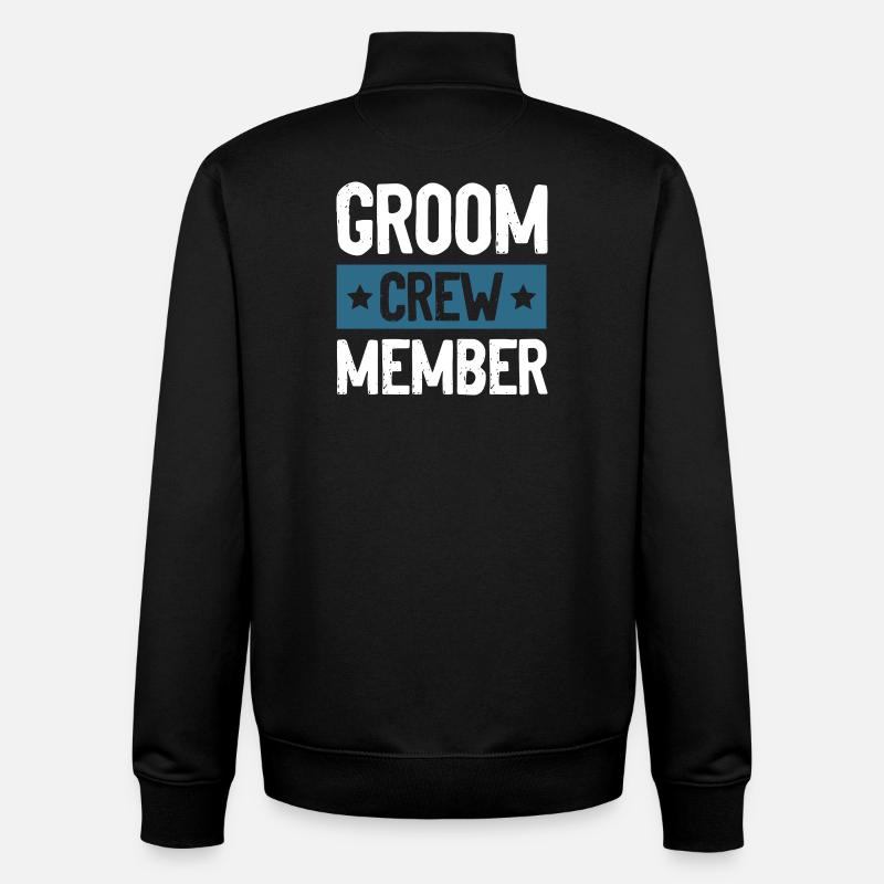 Groom Crew - Unisex Organic Zip Sweatshirt by Stanley/Stella - black