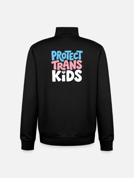 Pride Month LGBT - Protect Trans Kids - Unisex Organic Zip Sweatshirt by Stanley/Stella - black