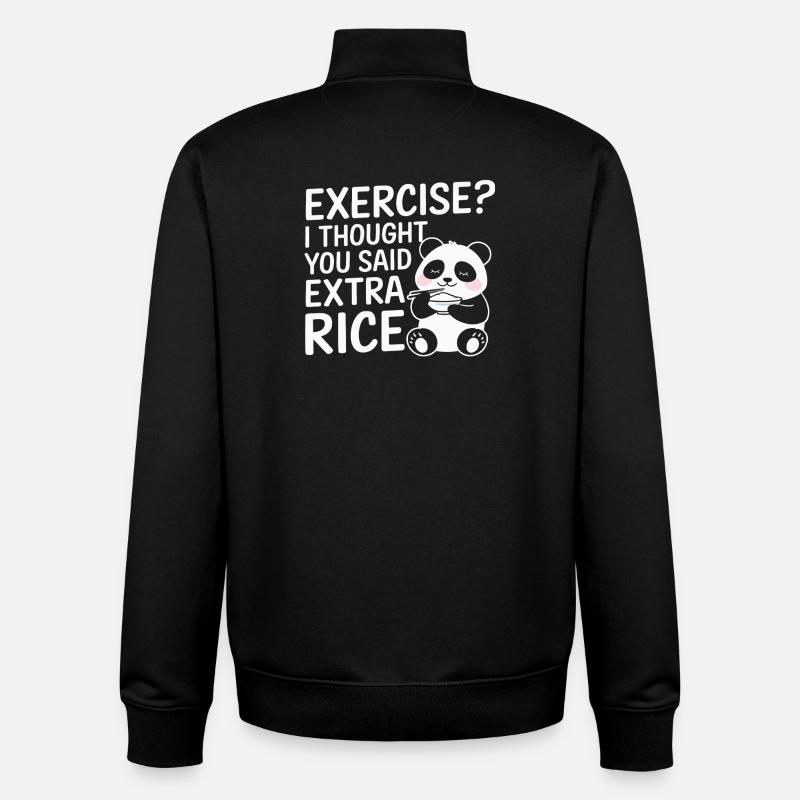 Panda fordert Extra Reis - Unisex Organic Zip Sweatshirt von Stanley/Stella - Schwarz
