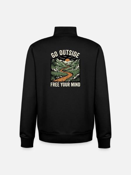 Hiker Nature Saying - Unisex Organic Zip Sweatshirt by Stanley/Stella - black