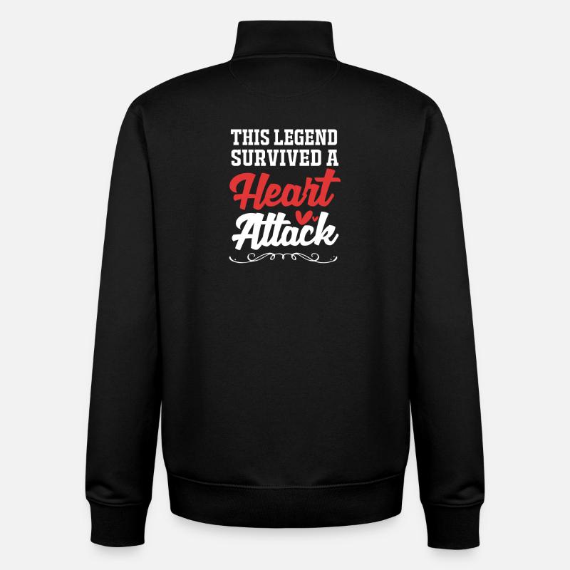 Heart Attack Legend - Unisex Organic Zip Sweatshirt by Stanley/Stella - black