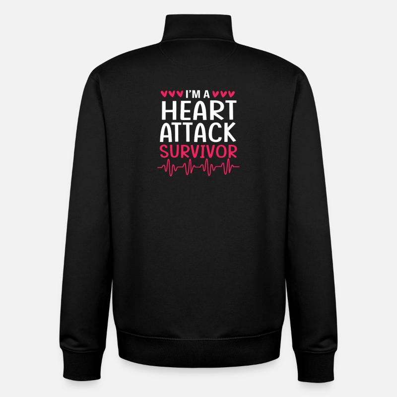 heart attack - Unisex Organic Zip Sweatshirt by Stanley/Stella - black