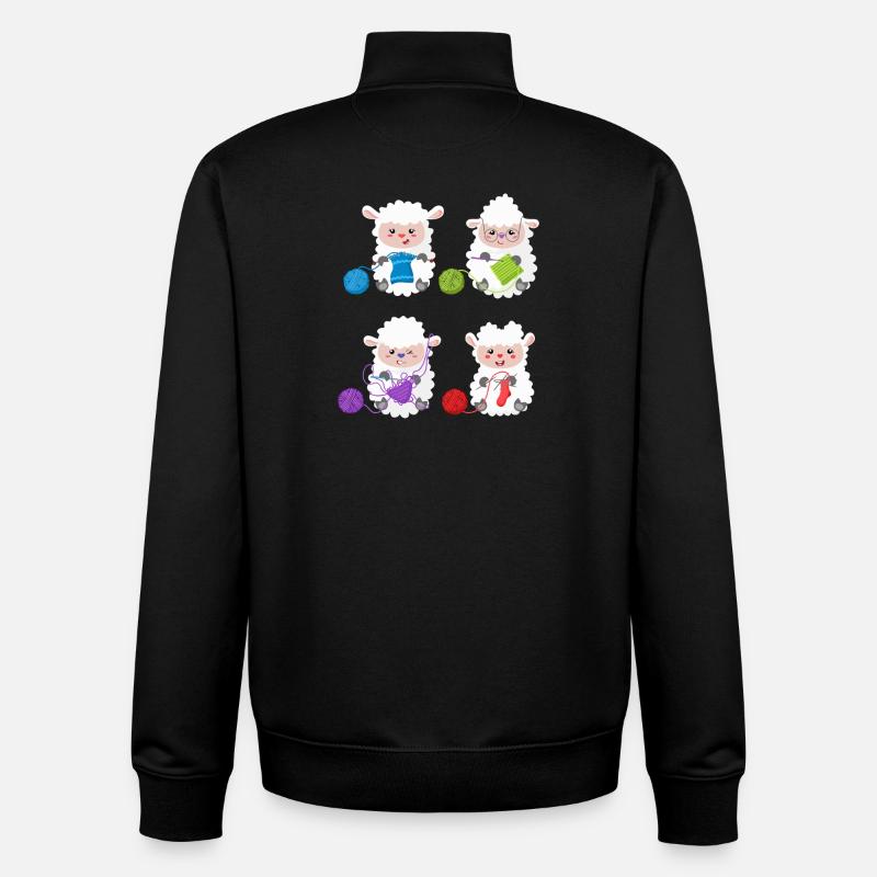 Lambs Knit Yarn Pals - Unisex Organic Zip Sweatshirt by Stanley/Stella - black