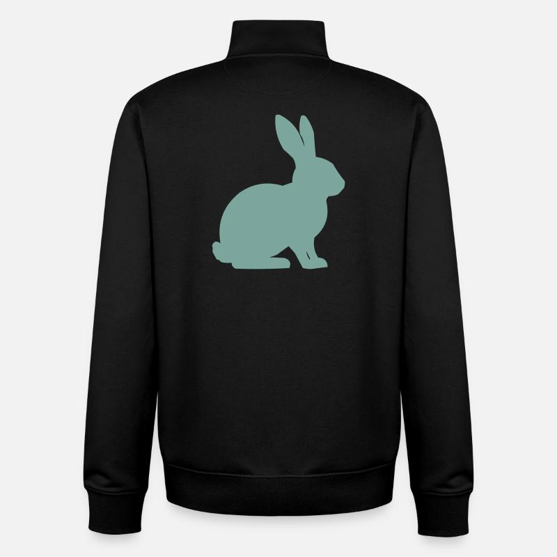 Silhouette de lapin - Sweat zippé unisexe en coton bio Stanley/Stella - noir