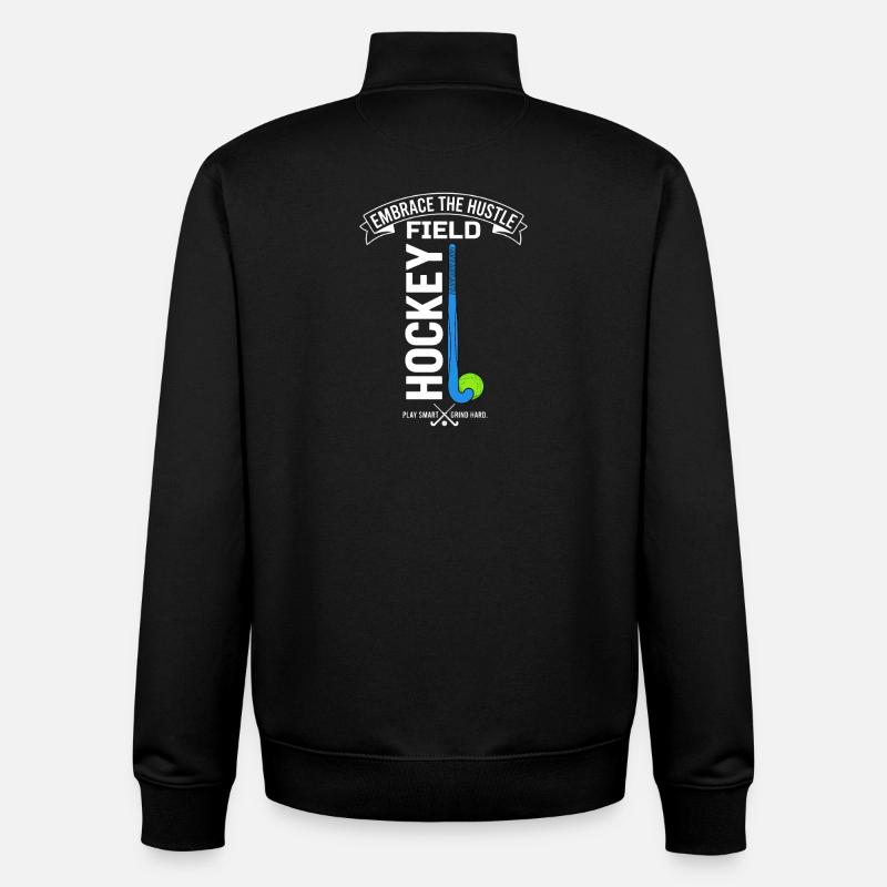 Motivation dans le hockey sur gazon, déclaration d’effort - Sweat zippé unisexe en coton bio Stanley/Stella - noir
