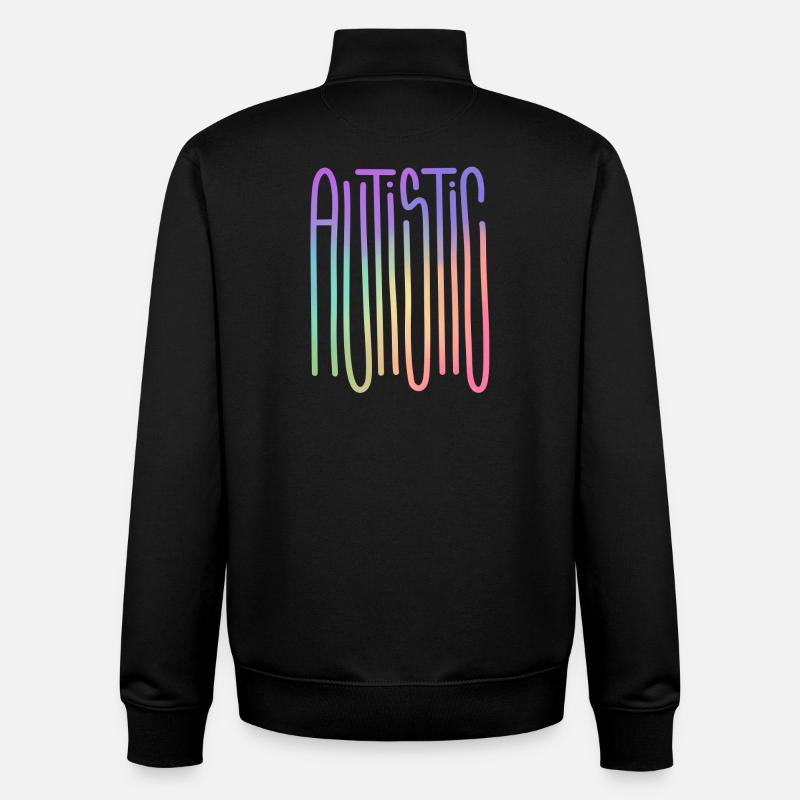 Flux du spectre autistique - Sweat zippé unisexe en coton bio Stanley/Stella - noir