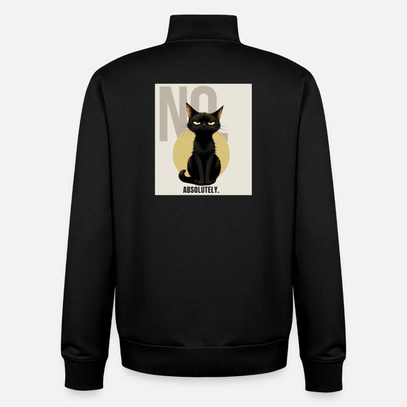NO. – Sarcastic Black Cat Design - Unisex Organic Zip Sweatshirt von Stanley/Stella - Schwarz