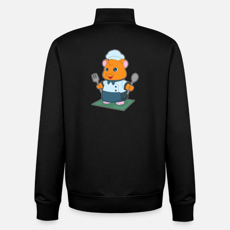 Hamster Besteck Kochen Küche - Unisex Organic Zip Sweatshirt von Stanley/Stella - Schwarz