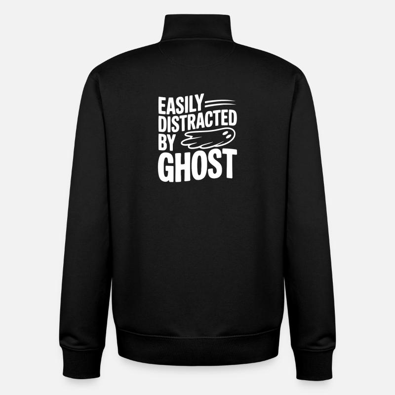 Easily Distracted by Ghost - Unisex Organic Zip Sweatshirt by Stanley/Stella - black