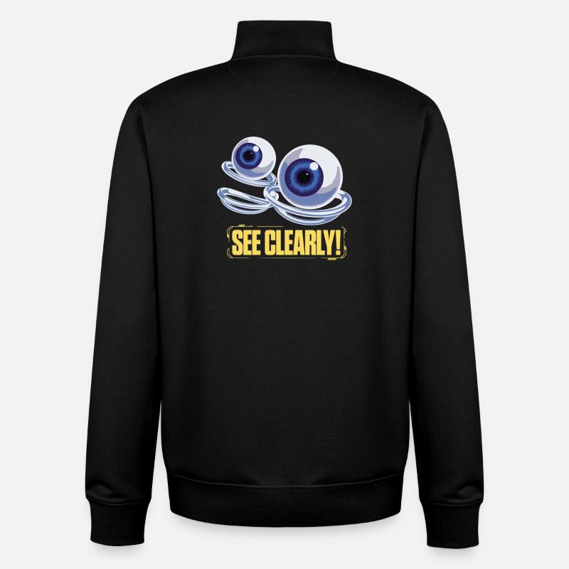 See Clearly Eye Graphic - Unisex Organic Zip Sweatshirt by Stanley/Stella - black