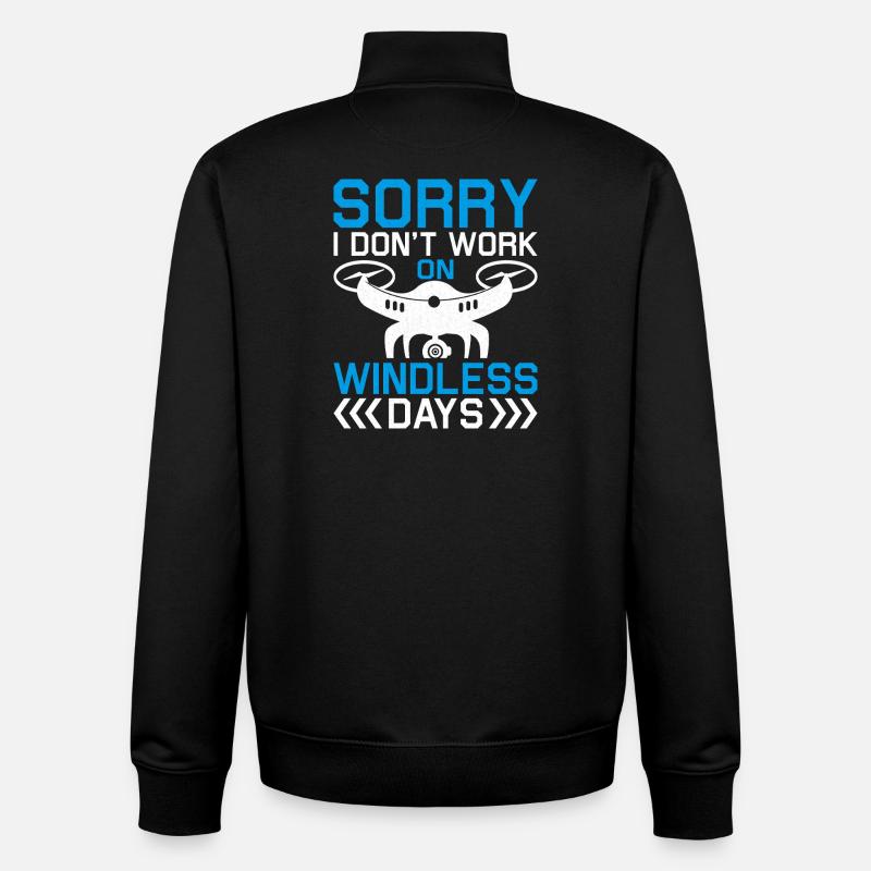 Windless Drone Saying - Unisex Organic Zip Sweatshirt by Stanley/Stella - black
